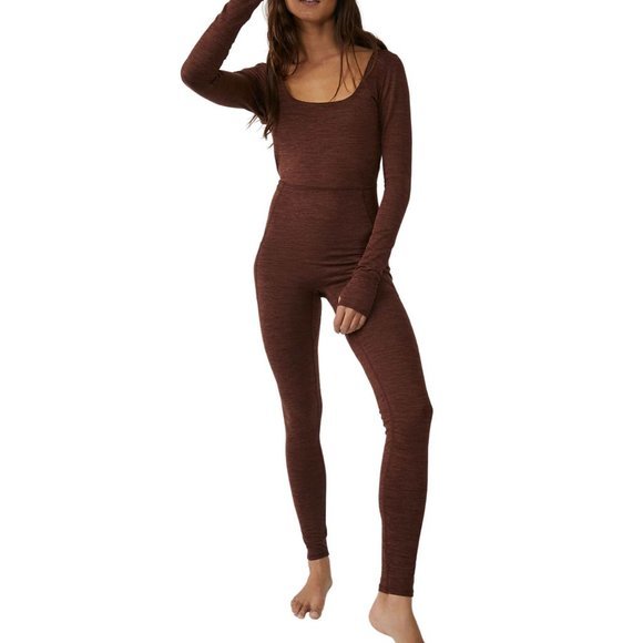 Women's FP Movement Relieve Cross Back Free People Long Sleeve Jumpsuit - Picture 3 of 15